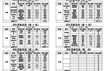 2024-2025学年度第二学期第四周带量菜单